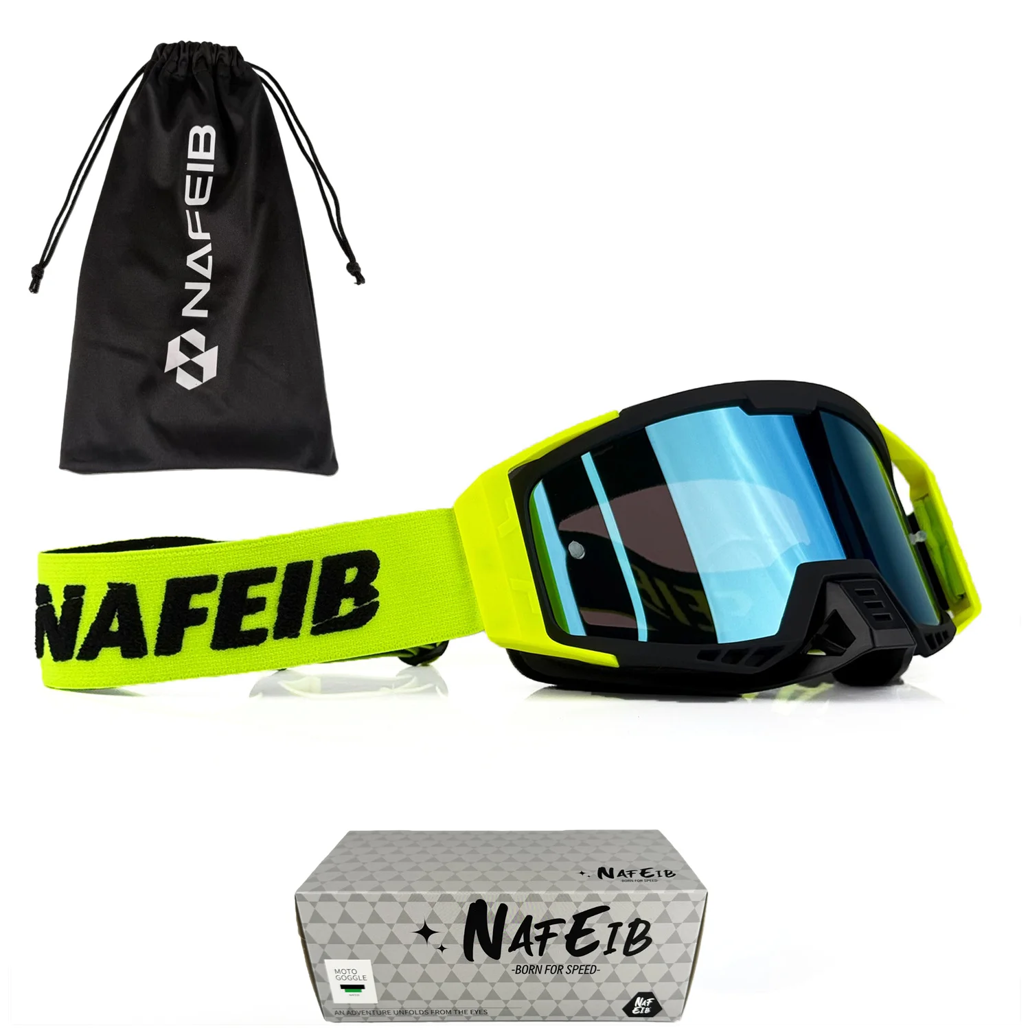 

Multi-Color Nose-Protected Moto Goggles - UV400 Shatterproof, Helmet-Fit for Western Enthusiasts