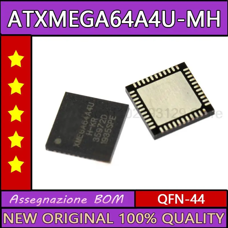 100% New Original ATXMEGA64A4U-MH MCU 44QFN Microcontroller