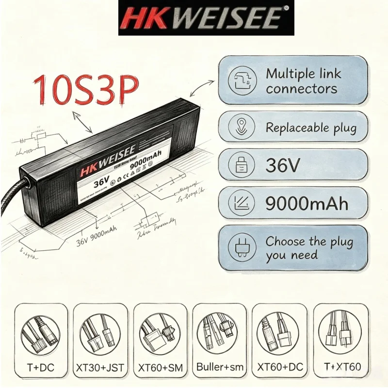 10S3P 36V 9000mAh 12000Ah 전기 스쿠터 배터리 팩 18650 리튬 이온 배터리 전기 스쿠터 전자 자전거 변환 키트