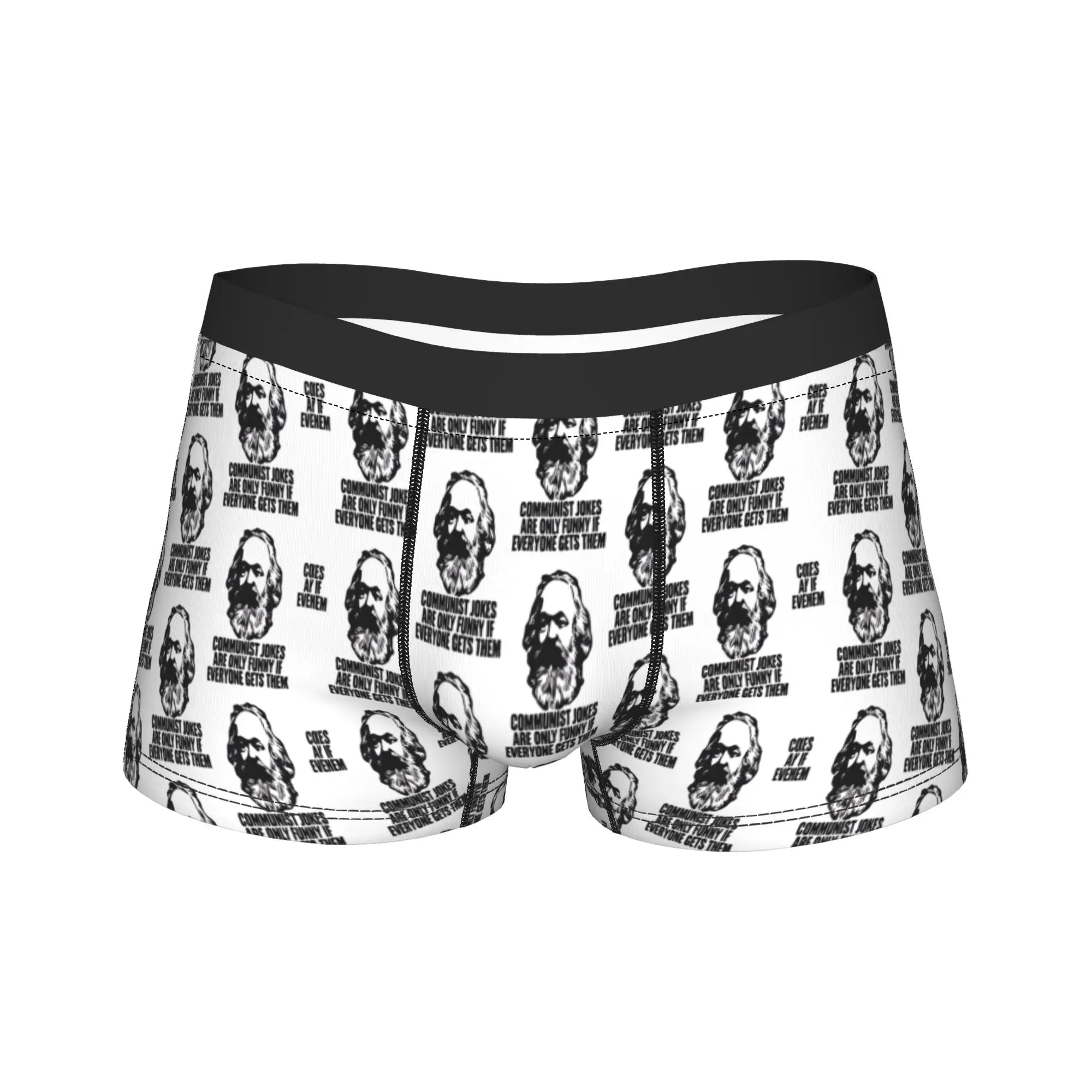 

Karl Marx Engels And Lenin Boxer Shorts Pouch Underwear Trenky Printed Boxer Brief Elastic Men's Underpants Large Size