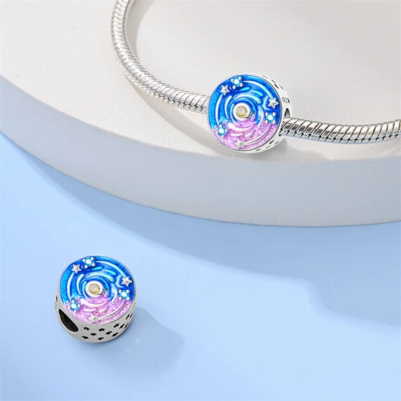 

New 925 Sterling Silver Night Water Lotus Charms Beads For Women Fit Original Bracelet DIY Birthday Party Jewelry Gift