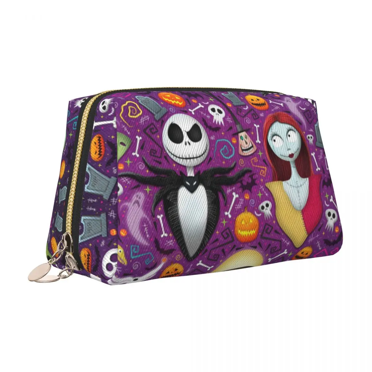 كابوس مخصص قبل عيد الميلاد حقيبة أدوات الزينة Kawaii تيم بيرتون منظم ماكياج التجميل النساء الجمال تخزين صندوق أدوات Dopp #2