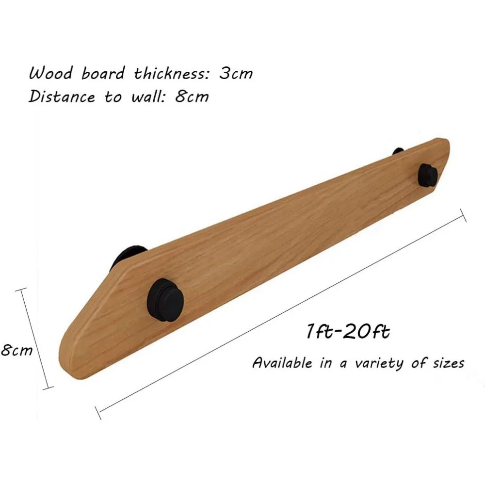 Pasamanos de escalera de pino, rieles de seguridad de madera maciza, pasamanos antideslizantes para interiores, adecuado para Villas y bares, 19 pies (divididos en 4 partes)