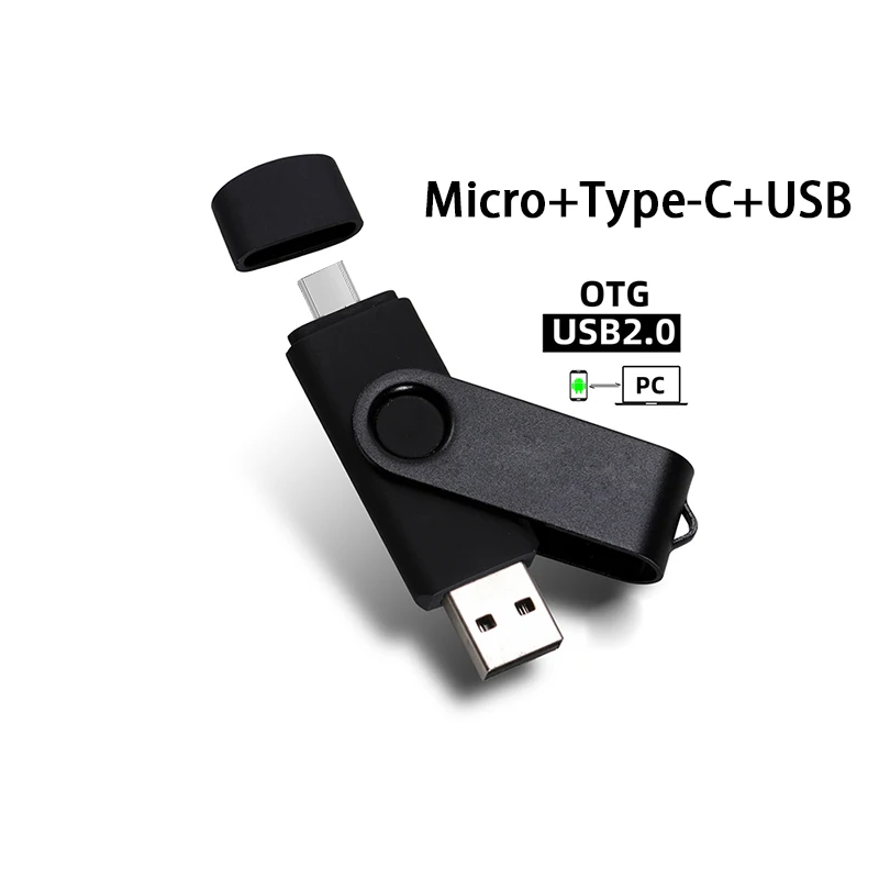 Type C OTG USB Flash Drive 64GB 32GB 16GB 8GB 128GB Memory Stick 2.0 Pendrive High Speed for Mobile Phones and Computers