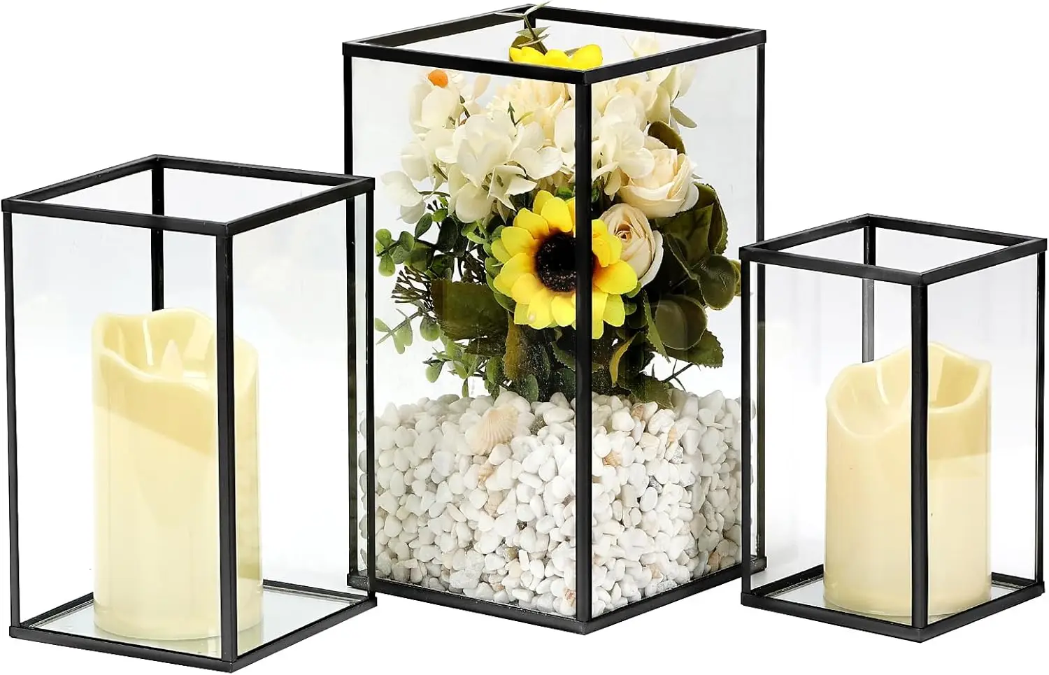 

Набор из 3 черных стеклянных подсвечников для свадьбы, вечеринки, праздника, дня рождения, домашнего декора, фонарик