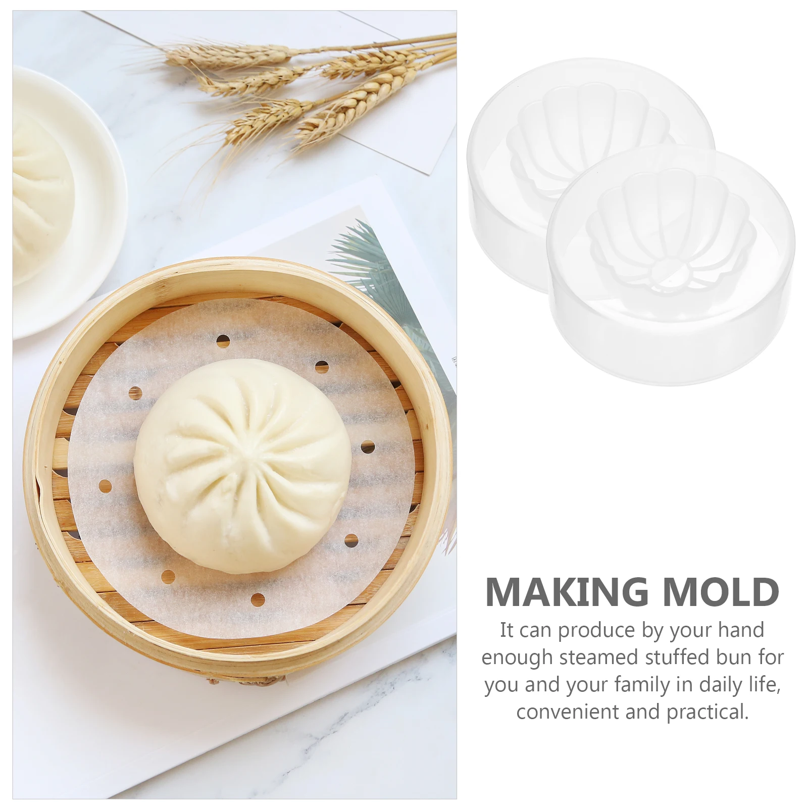 

2Pcs Steamed Stuffed Bun Maker Mold Siopao Molder Buns Steam Kitchen Gadgets Practical Reliable Safe Fun Jewelry