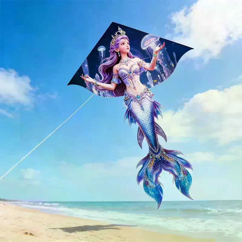 

Mermaid Kite Large Cartoon Mermaid Tail Kite Easy To Fly For Adults Kids Beach Park Outdoor Activities Family Trips