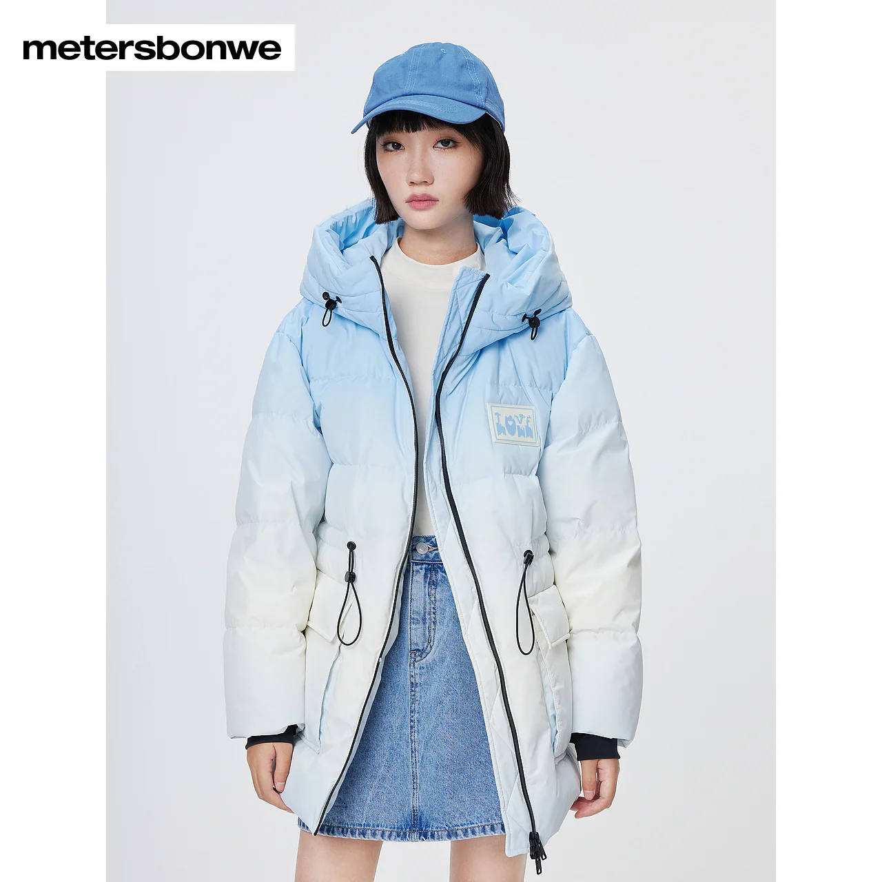 

Metersbonwe-Women's Waterproof Jacket Puffer 90 White Duck Down Windproof Oilproof Gradient Color Outdoor Skiing Winter