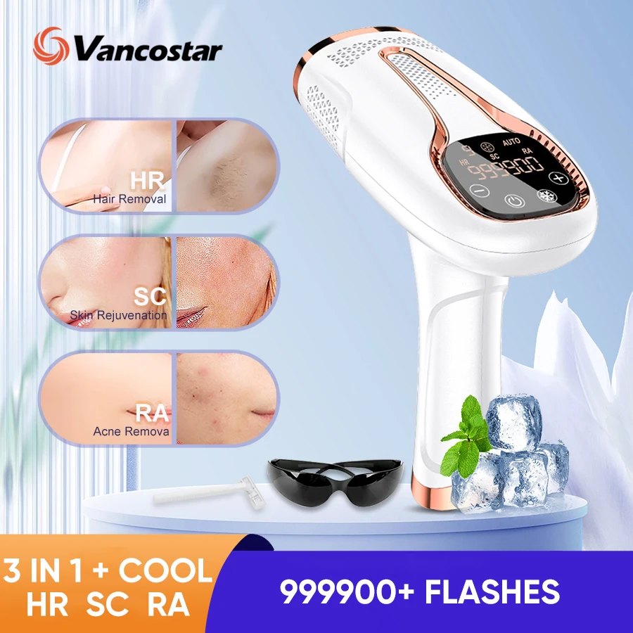 Upgraded Laser Hair Removal Cooling 3in1 At-Home Rejuvenation Acne Remove Painless Permanent Hair Remove for Women IPL Epilator