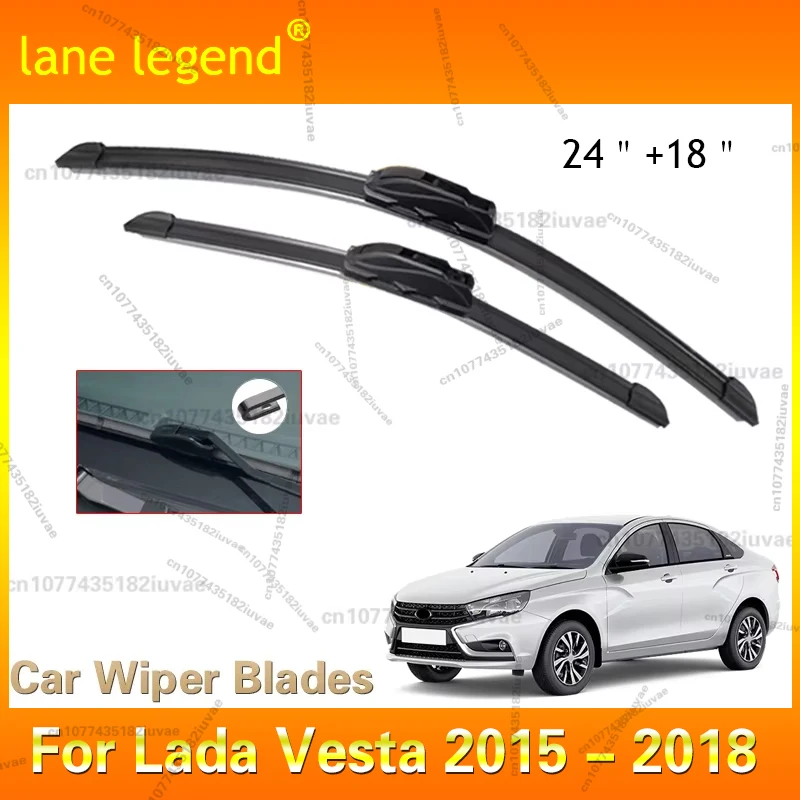 

Car Wiper Blades For Lada Vesta 2015 2016 2017 2018 Front Window Windshield Windscreen U Hook Arms 24"+18"