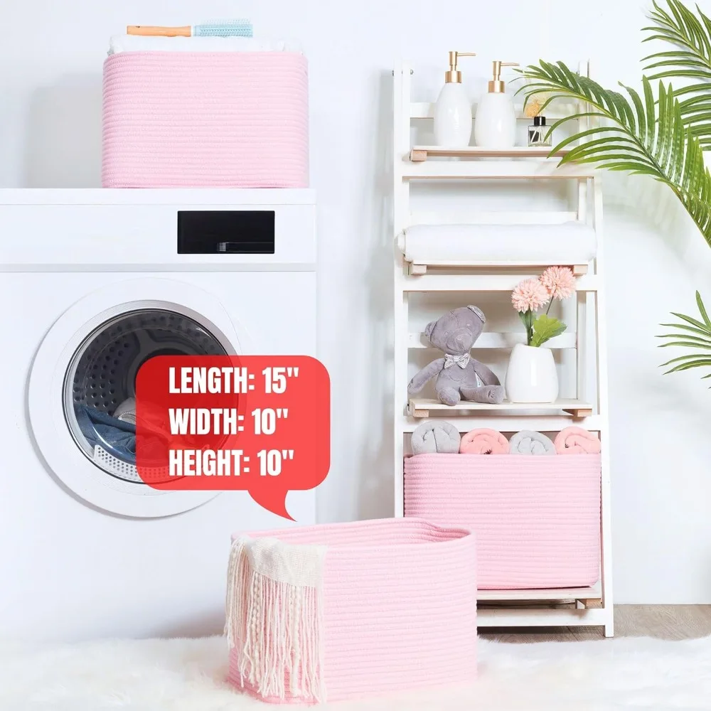 مجموعة من 3 سلال تخزين منسوجة أنيقة من MINTWOOD - منظمات على شكل مكعب للكتب والأحذية والألعاب وأساسيات المخزن