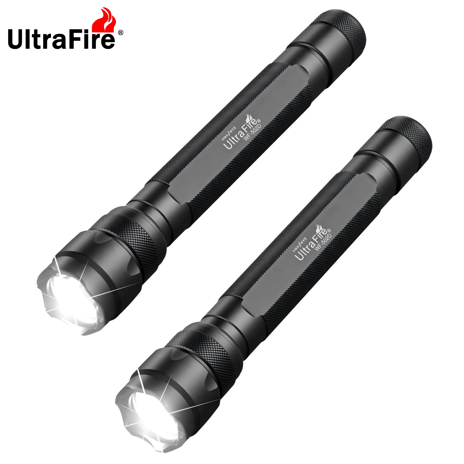 

UltraFire WF-502D Tactical Flashlight 3 Lighting Modes 1300LM Powerful Led Torch 250M 18650 Rechargeable Emergency Outdoor Lamp