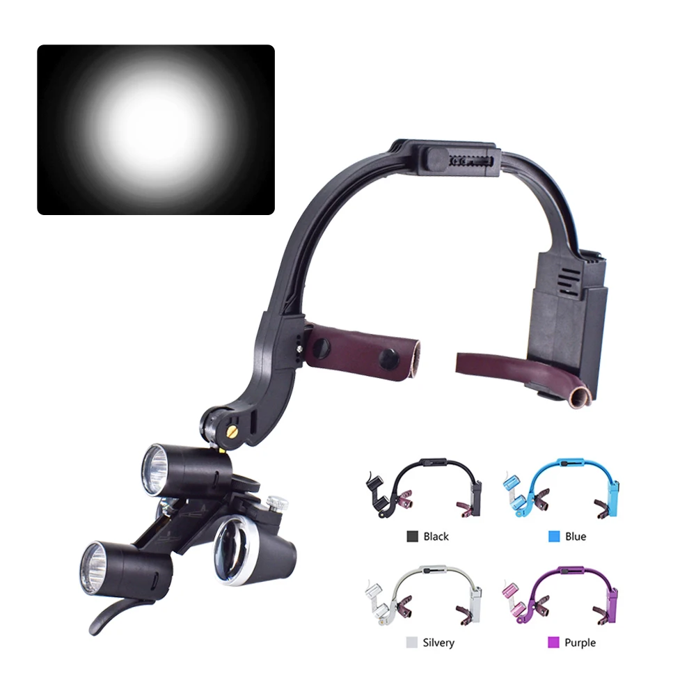 High quality 5W Headlight Focusing Light Point 2.5X And 3.5X Loupe Binocular Loupes LED Light Medical Headlamp