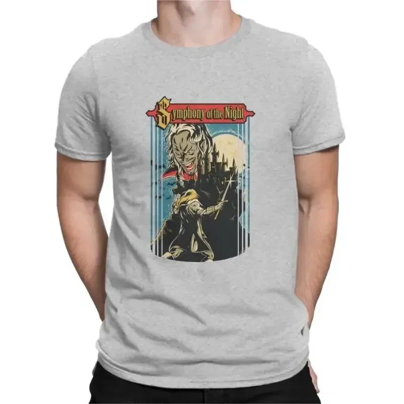 Men Castlevania Trevor Belmont Vintage Cotton Tees Round Collar Short Sleeve T Shirt Symphony of The Night Classic  T-Shirts