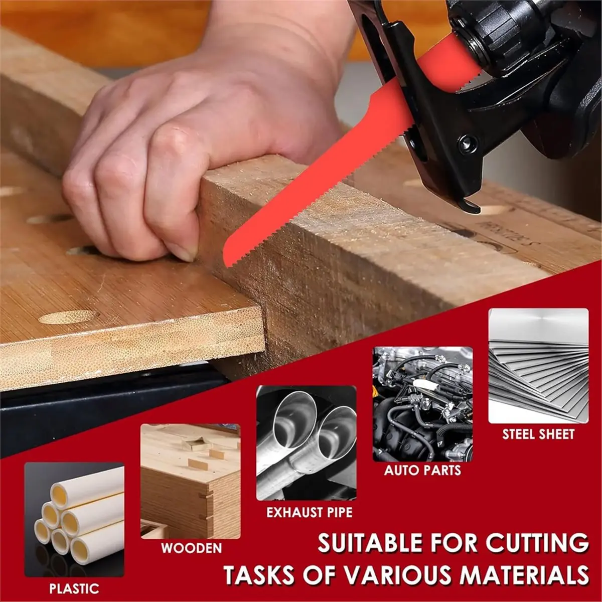 【WSFS】 12Pcs Air Reciprocating Saw Blades, 18TPI Air Bi Metal Saw Hacksaw Blade, for Standard 1/2
