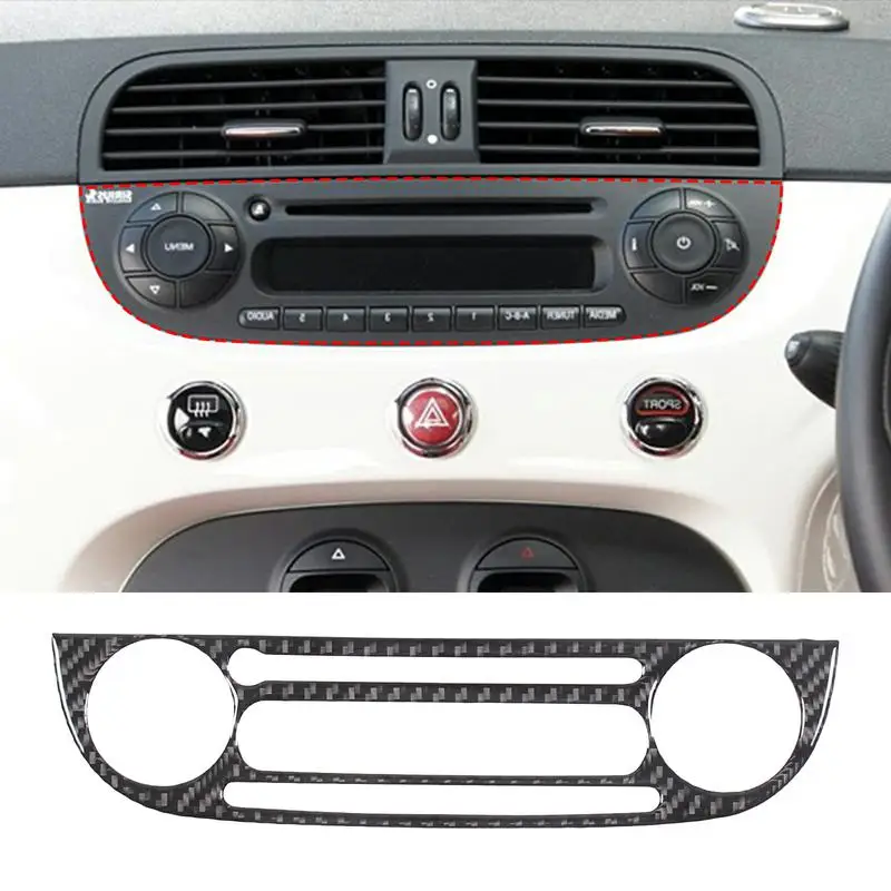 

For 2011-2019 Fiat 500 soft carbon fiber car central control CD panel cover sticker car interior protection accessories RHD