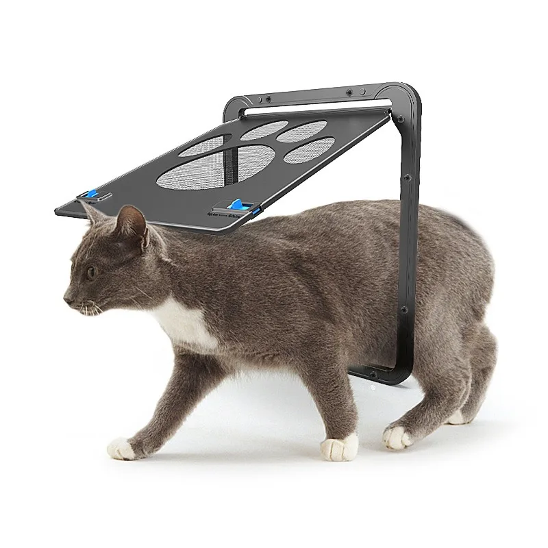 Small Pet Screen Door with Paw Print, Chew-Proof Mesh Door for Cats/Small Dogs