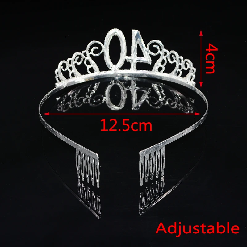 18/21/30/40/50/60 Birthday Party Decorations Adult Birthday Princess Crown Headband Crystal Tiara Women Crown Hair Accessories