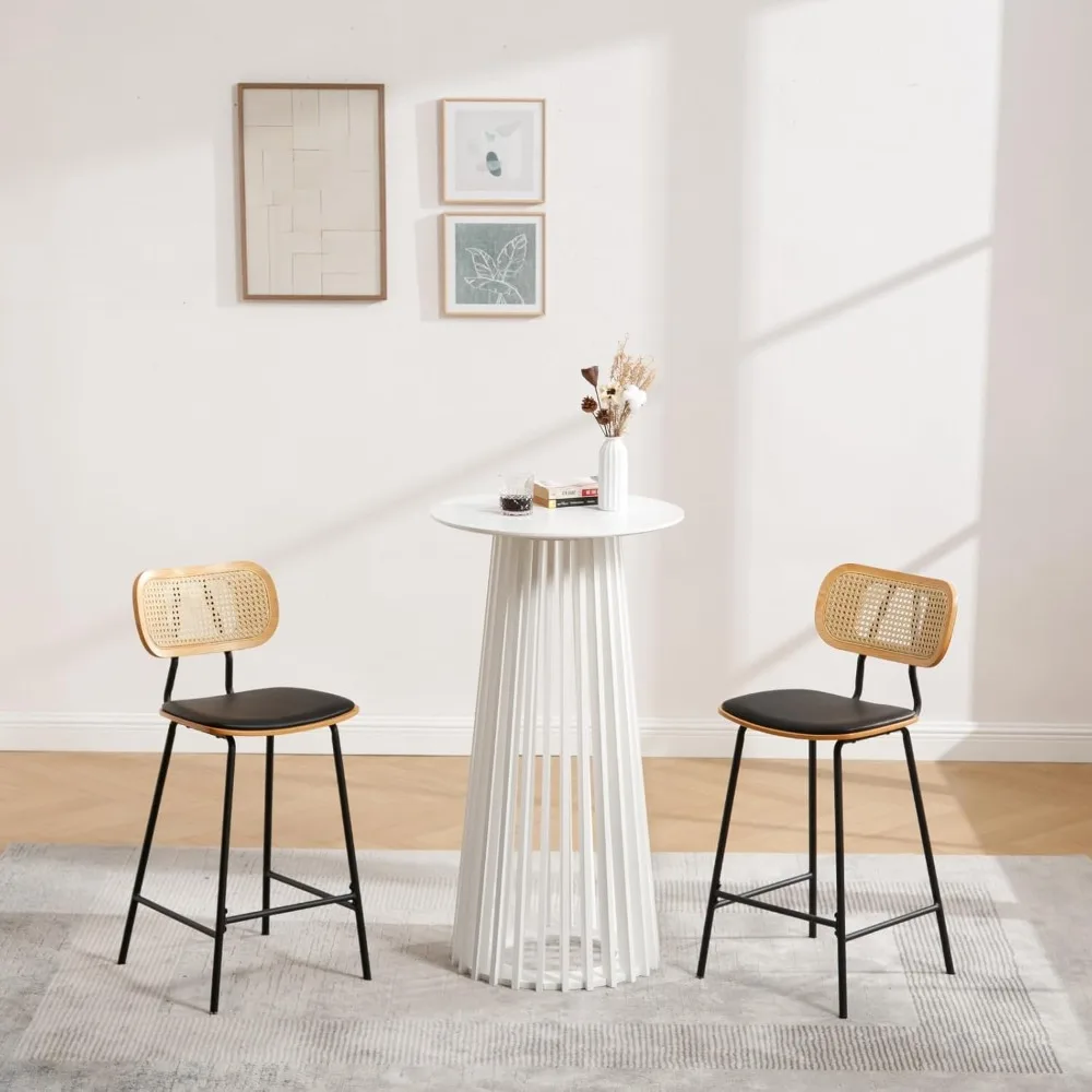 โต๊ะผับทรงกลม โต๊ะค็อกเทลทรงบาร์ โต๊ะหน้าต่างไม้ ท็อปขนาด 24 นิ้ว สูง 43.5 นิ้ว สีขาว