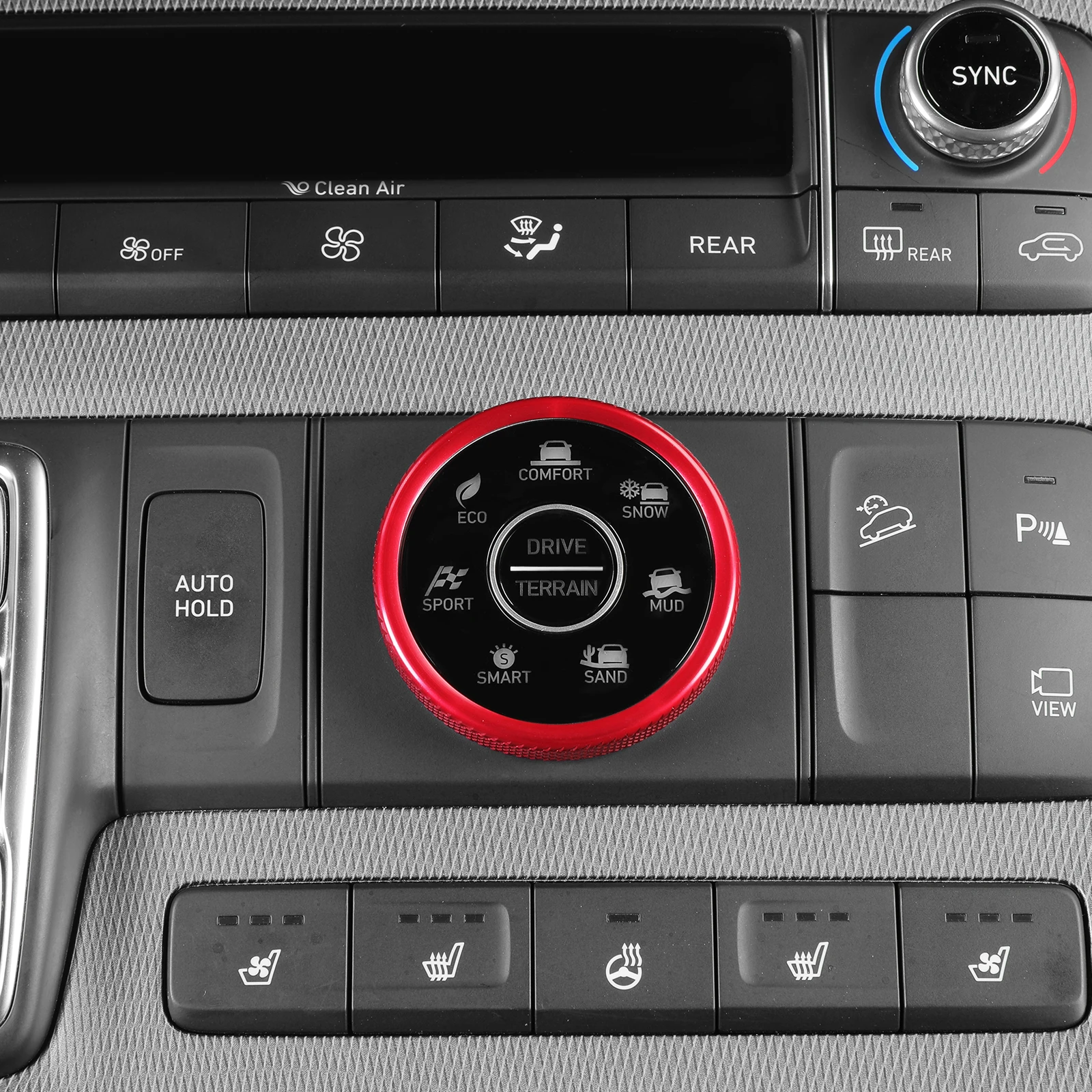 

For Hyundai Santa Fe 2021 2022 2023 Console Central Gear Shifter Knob Decoration Ring Cover