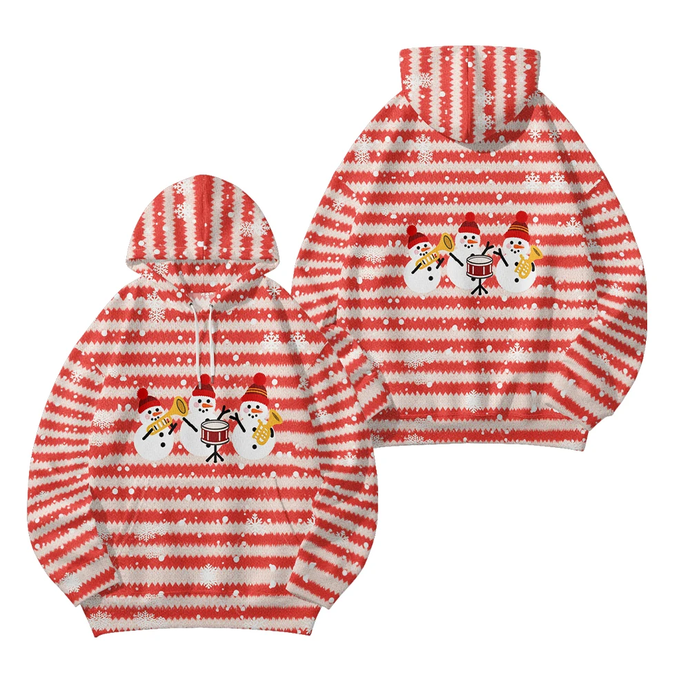 

Ugly Christmas Hoodie Pants Tracksuits Snowman Reindeer Snowflake Festive Sets Holiday Loungewear for Family Matching Outfits