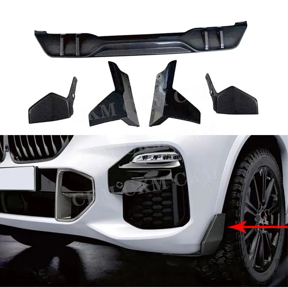 

Car Front Bumper Side Splitters Spoiler Aprons Rear Diffuser Guard Body Kits Cupwings Flaps for BMW X5 G05 M Sport 2019+