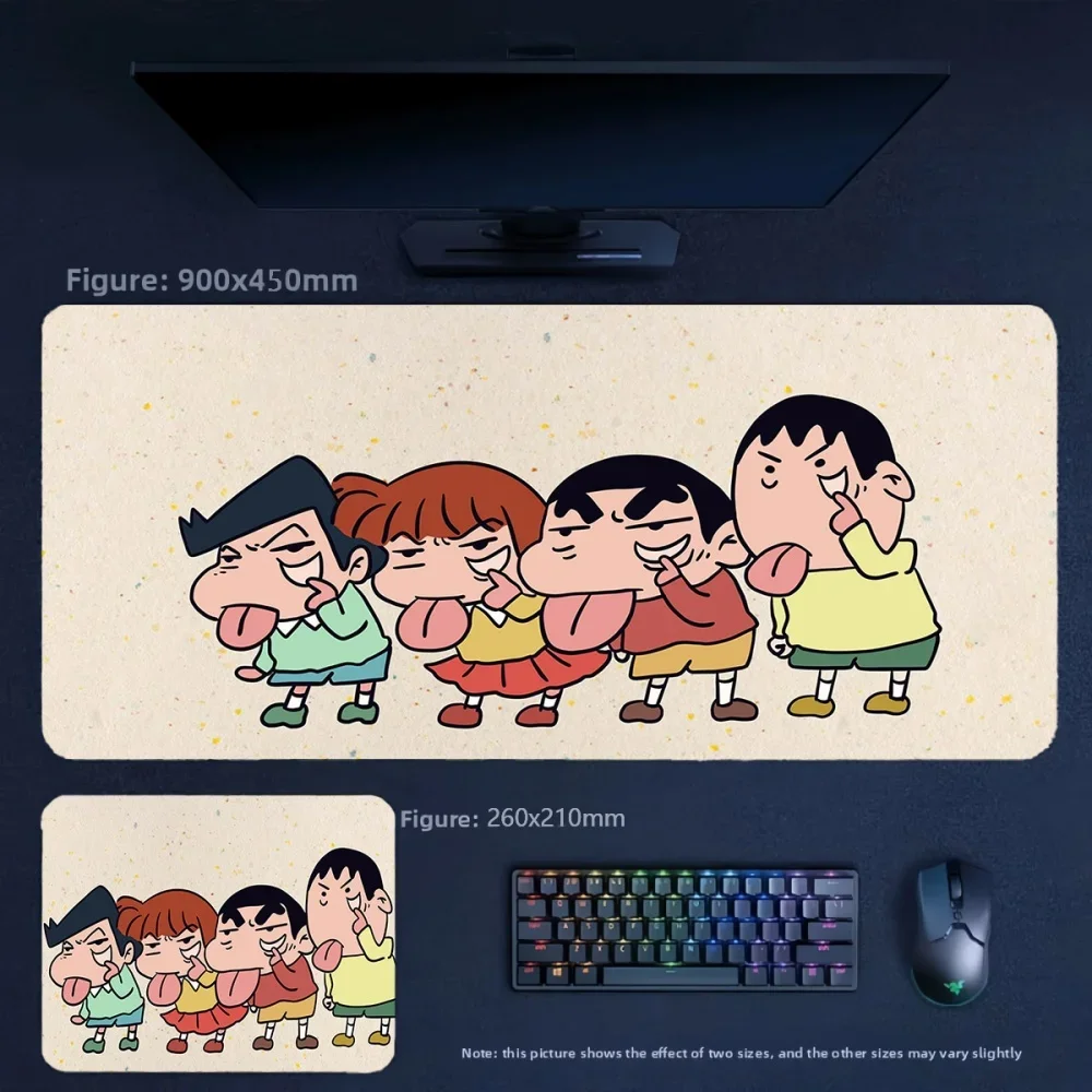 Creative Children's Waterproof Cartoon Leather Mouse Pad Animation Crayon Shin-chan and His Friends Leather Non-slip Mouse Pad