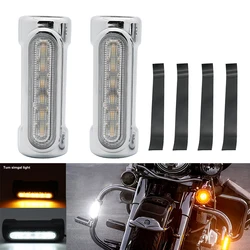 Motorcycle Highway Bar Light Switchback Amber Turn Signals White Driving LED Crash Bar Lights for 1.25'' Crash Bars Touring Bike