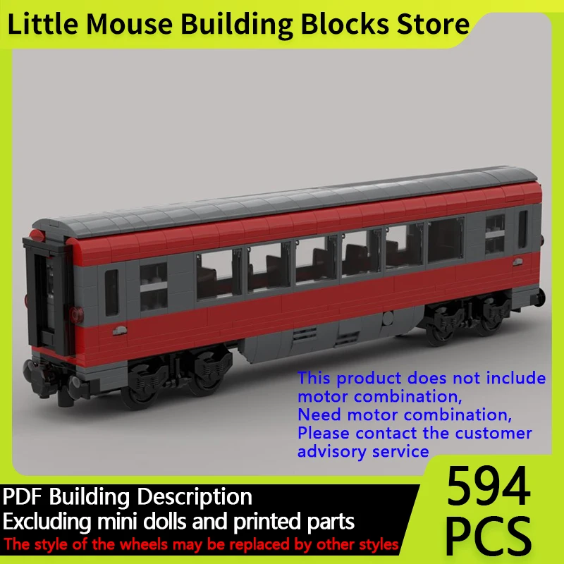 

City Car Model MOC Building Bricks Second Class Passenger Waggon Modular Technology Gifts Holiday Assemble Children Toys Suit