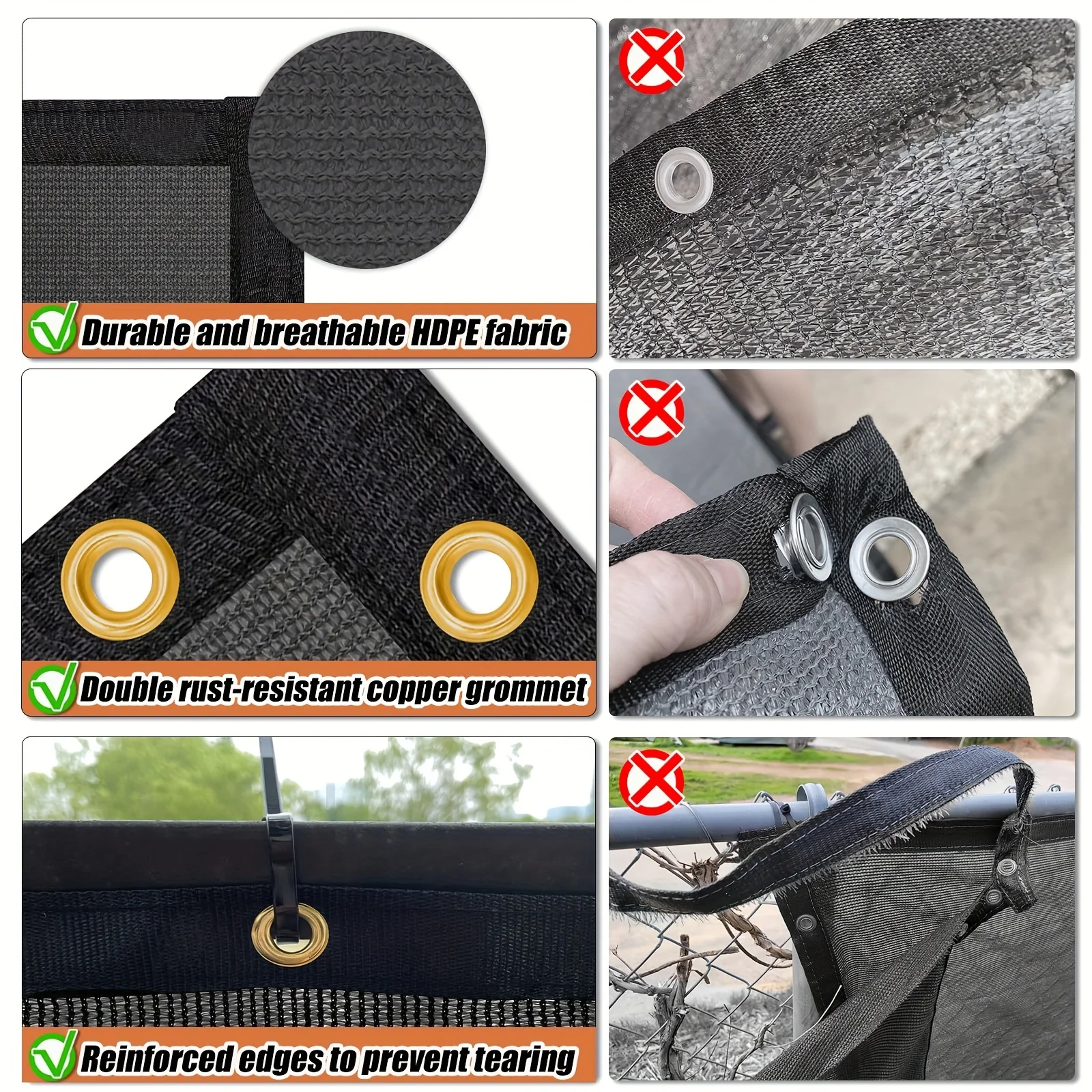 Kain Kerai Taman Atap - Hitam - Desain Ringan dan Berkekuatan Tinggi, Cocok untuk Ruang dengan Beban Terbatas - Tutup Bantalan