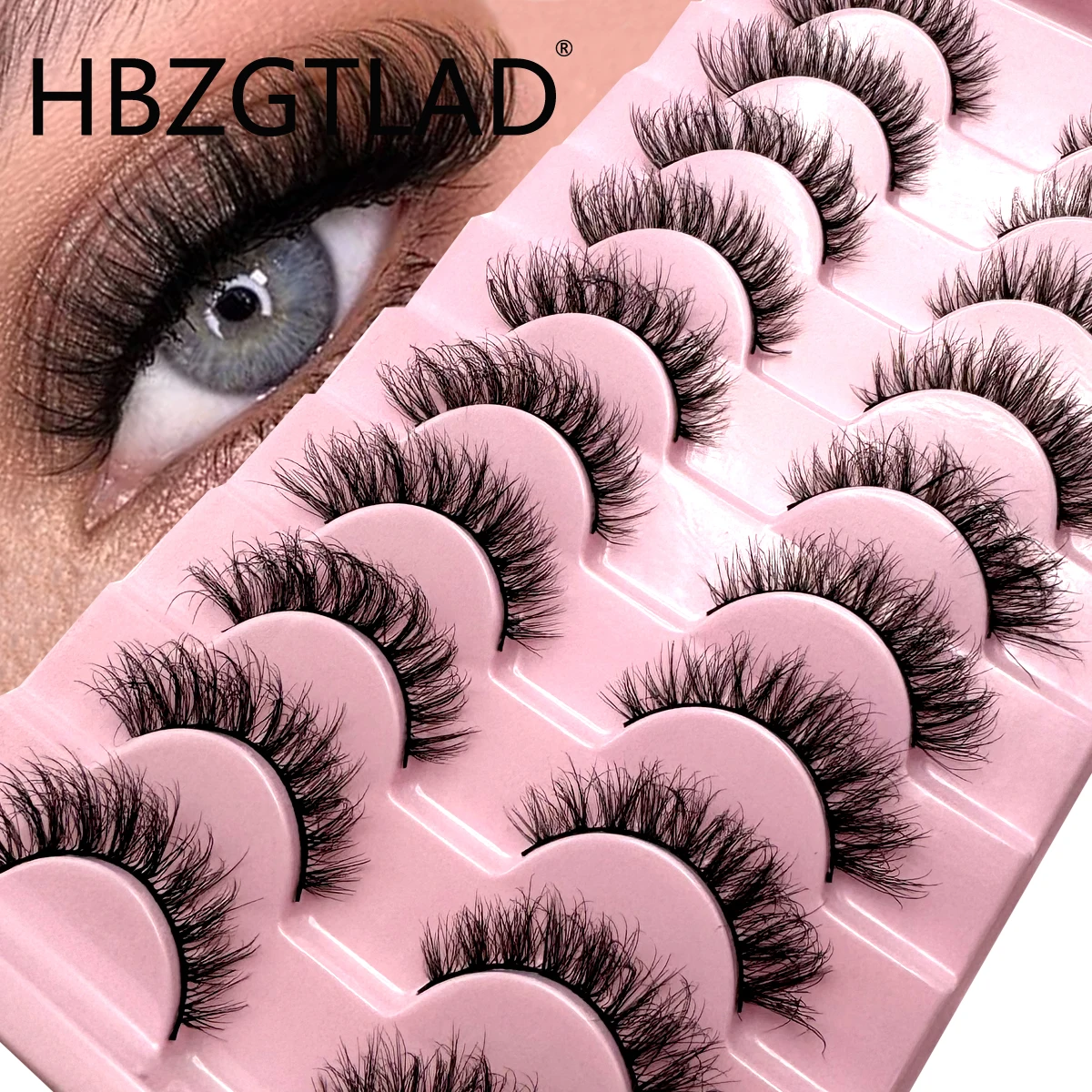 5 Pairs cat eye 3D Mink Hair False Eyelashes Fluffy Soft Cross Natural Thick Long Eye Lashes Wispy Makeup Beauty Extension Tools