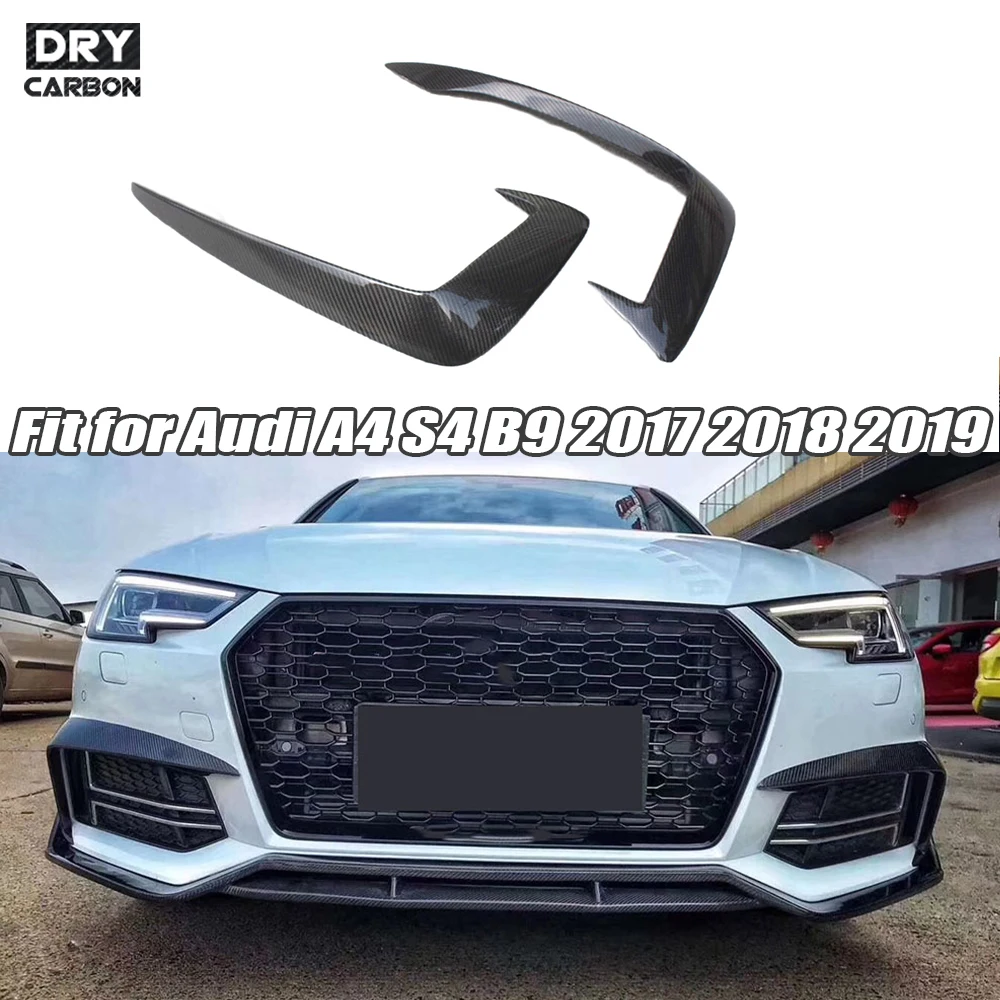 

Carbon Fiber Front Foglight Eyelid Fog Light Eyebrow Lamp Cover Trims for Audi A4 S4 B9 2017 2018 2019 Car Racing Bodykits