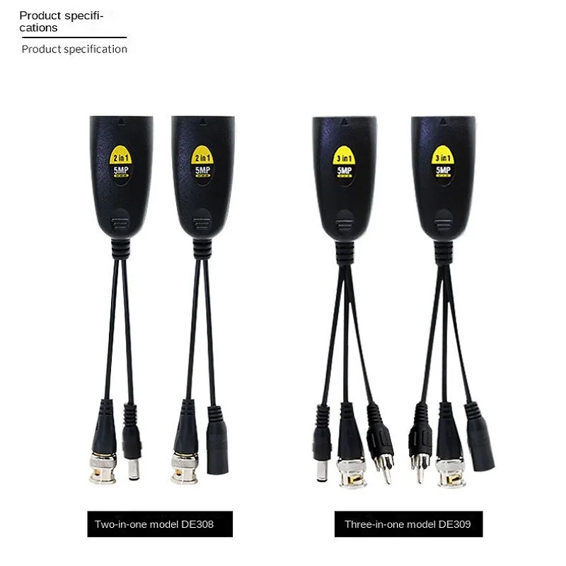 Video Power and Audio 3 in 1 and  2-in-1 Twisted Pair Transmitter 5MP