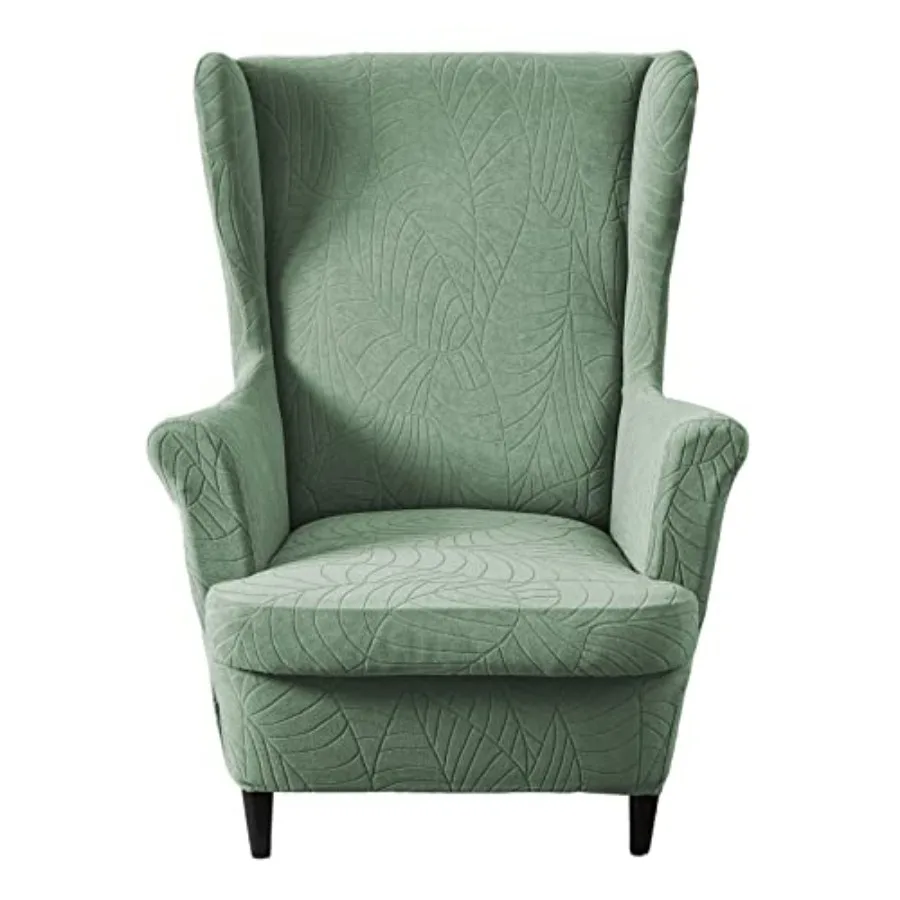 

Stretch Wing Chair Slipcovers Jacquard 2 Pcs Wingback Chair Covers Soft Spandex Wingback Armchair Slipcover Furniture Protector