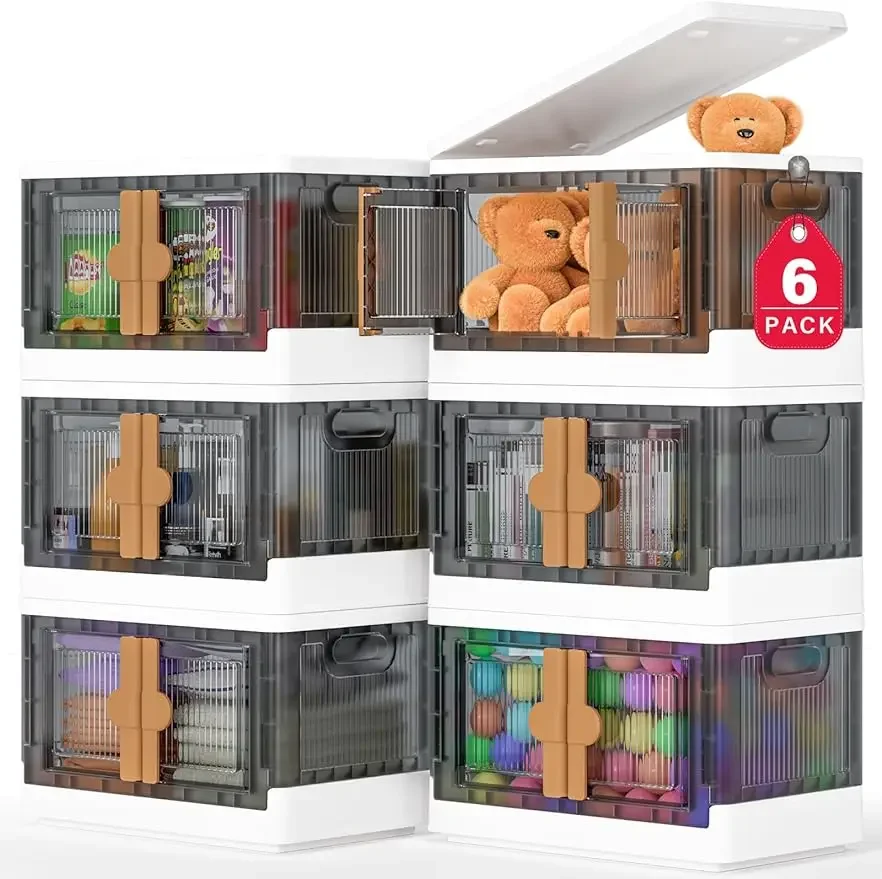 Closet Organizers and Storage, 204 Qt-6 Pack Storage Bins with Lids