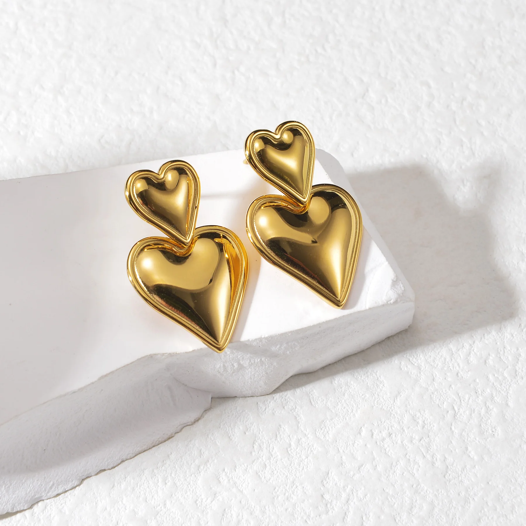 Kissmoon Fashion Stainless Steel Simple Multiple Styles Heart Earrings For Women Girl Weeding Dating Party Charm Jewelry Gift image 6