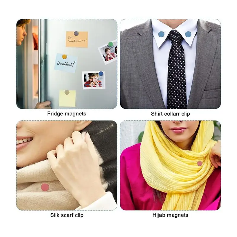 J1UL1N 12Pcs Hijab Magnetic Pins, Strong Hijab Magnets Colorful Magnetic Scarf Clasp Pinless Brooch Hijab Pins Buttons