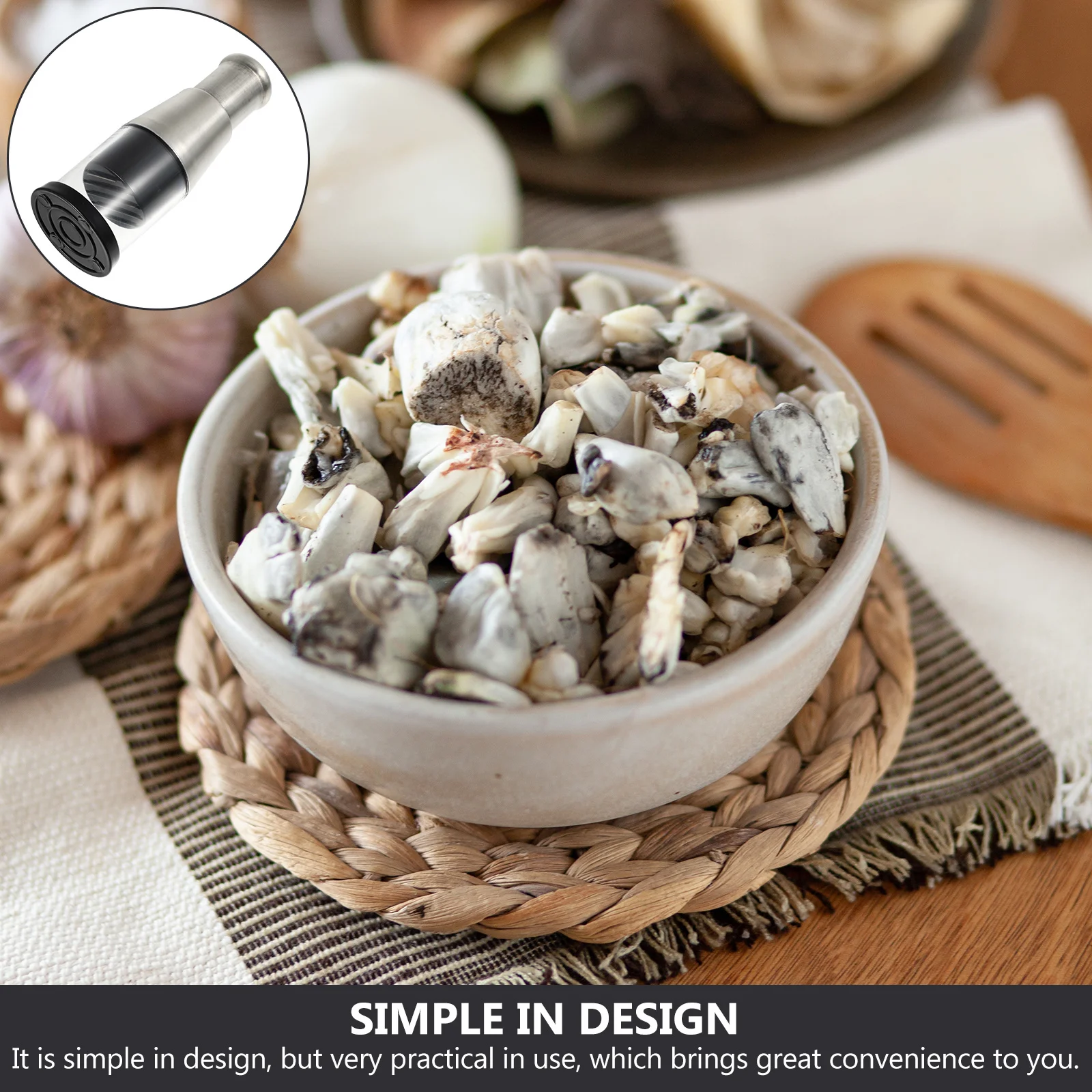 

Stainless Steel Garlic Crusher Manual Press Lightweight Portable Multi-Function Garlic Squeezer Vegetable Chopper Handheld