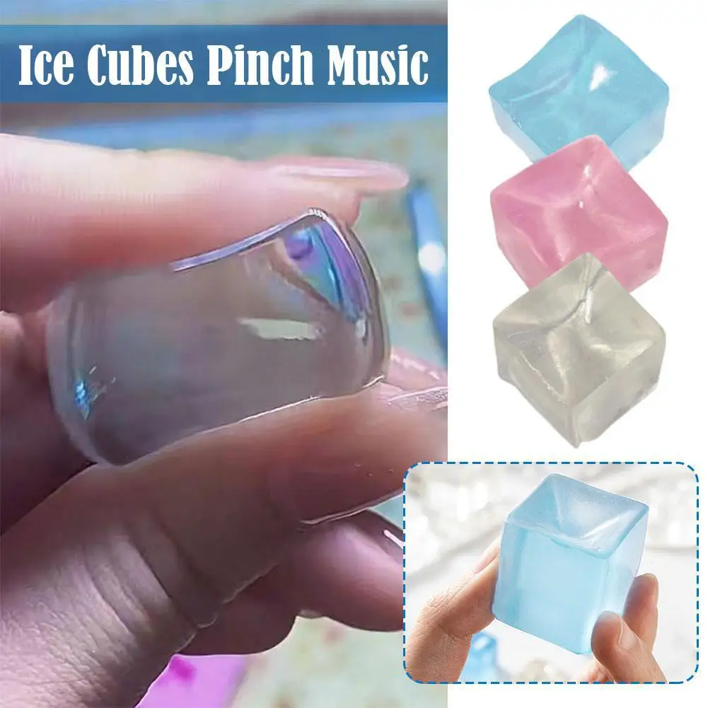 Ice Block Stress Ball Toy Squeeze Toy Ice Clear Ice Cubes Squishy Toys Fidget Toy Transparent Cube Stress Relief Squeeze Toy - view 6