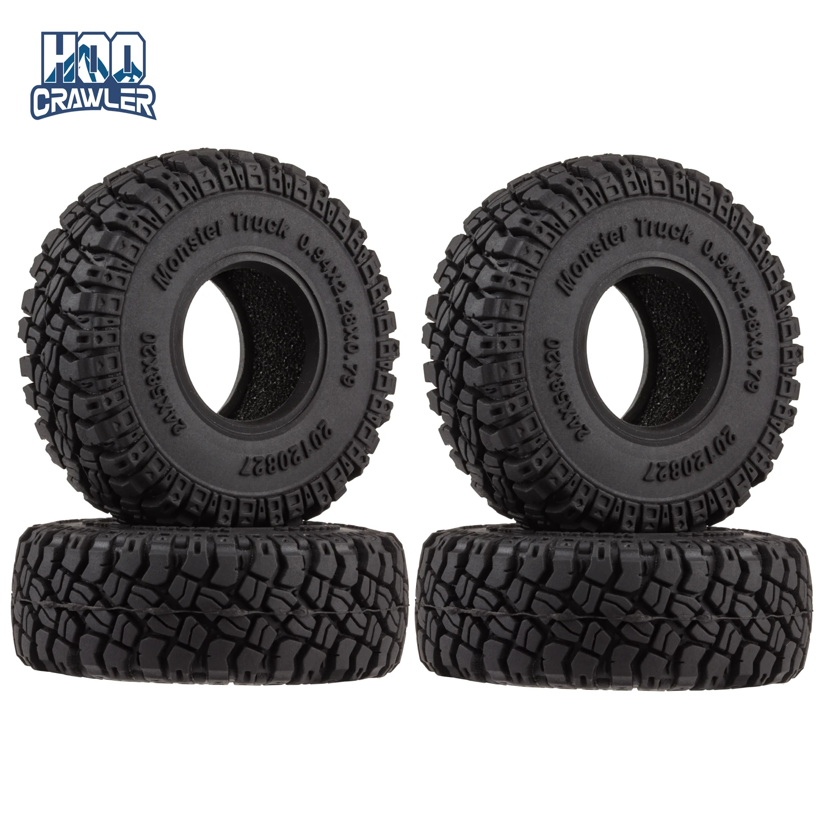 

4PCS 1.0" Rubber Tyres Mud Terrain Wheel Tires for 1/24 Axial SCX24 1/18 TRX4M RC Crawler Car Parts