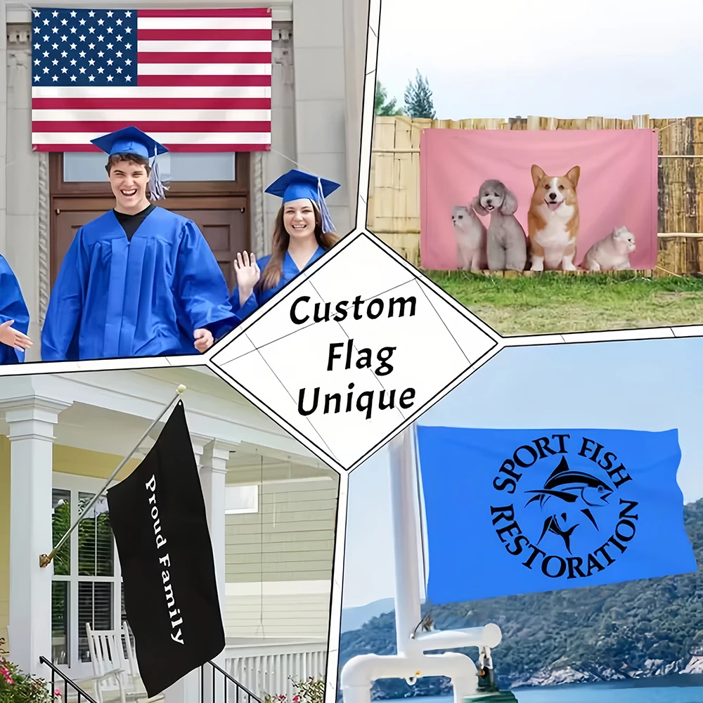 Door Banner Wall Decor Custom Personalized Garden Flag Upload Text Image  Advertising Competition Game Printed Logo Word Photo
