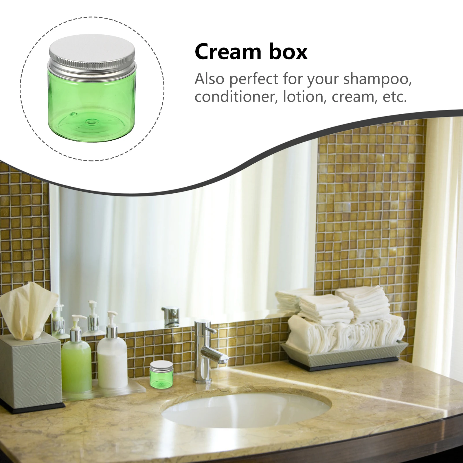 

12 Pcs Cream Bottle Empty Creams Container Pots Make up Plastic Dispenser Jars Green Travel
