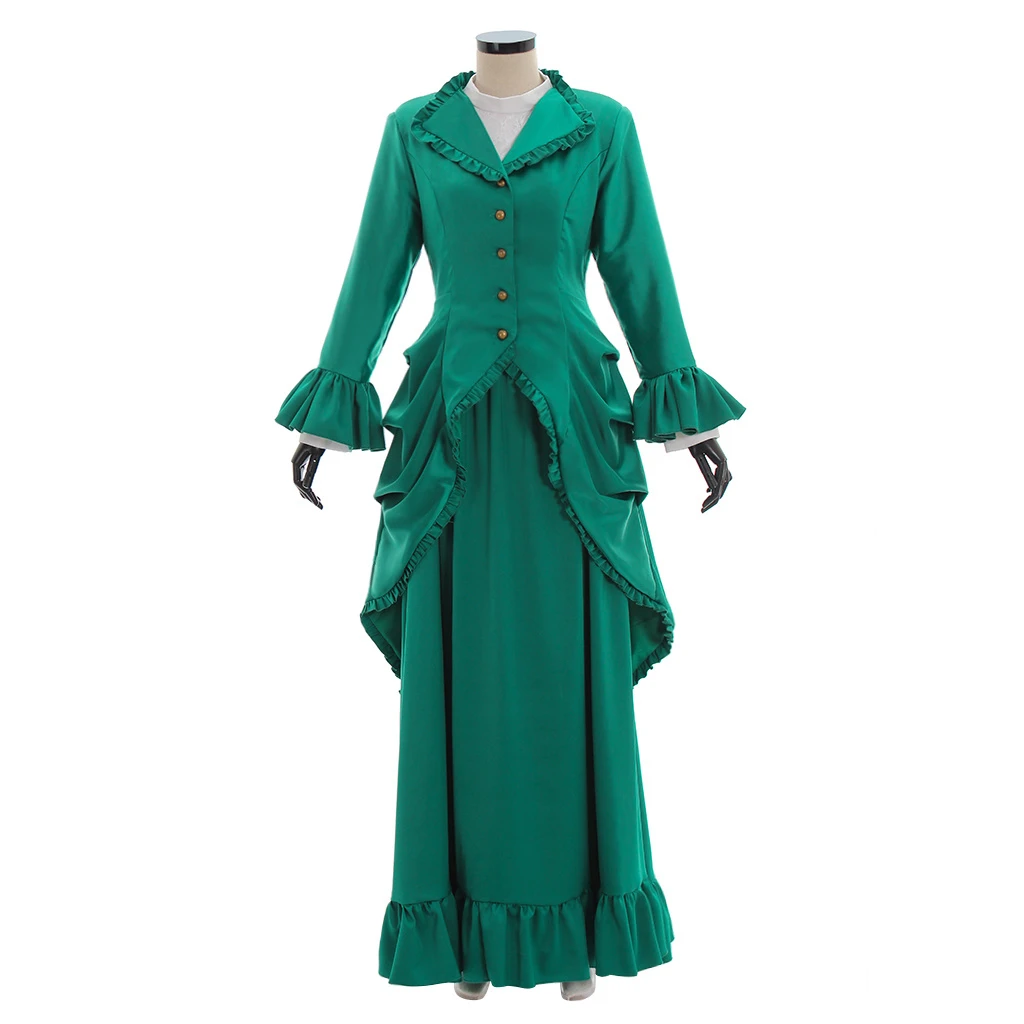 

Medieval Women's Green Vintage Southern Dress Renaissance Ball Gowns Cosplay Costume Custom Made