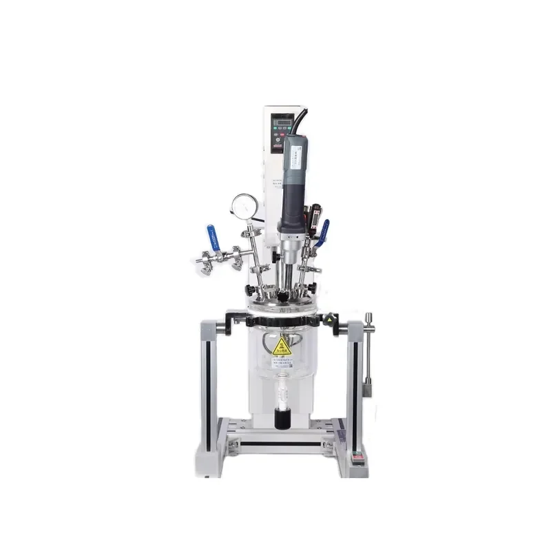 i BAXIT Laboratory Simple Cream Jacketed Vacuum Emulsifier Glass Reactor Hydrogenation Solutions