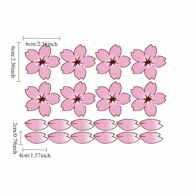 Beautiful Cherry Blossom Bike Sticker, Vinyl Waterproof Sun-Resistant No Residue Decal, DIY Scratch Cover for Road/Mountain