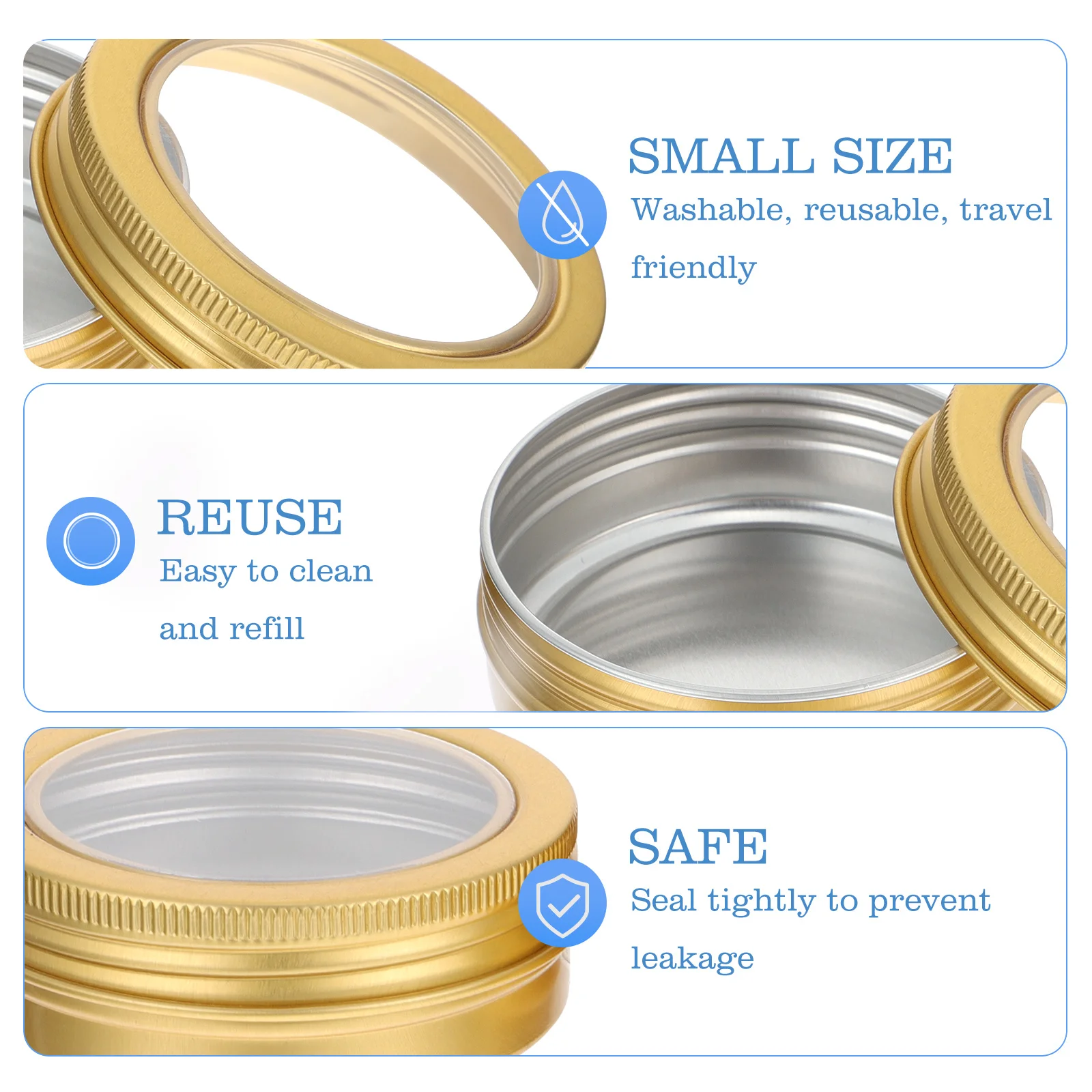 

5Pcs Small Aluminum Jars Containers Xmas DIY Storage Boxes Ointment Cream Makeup Cream Cans Aluminum Storage Cans