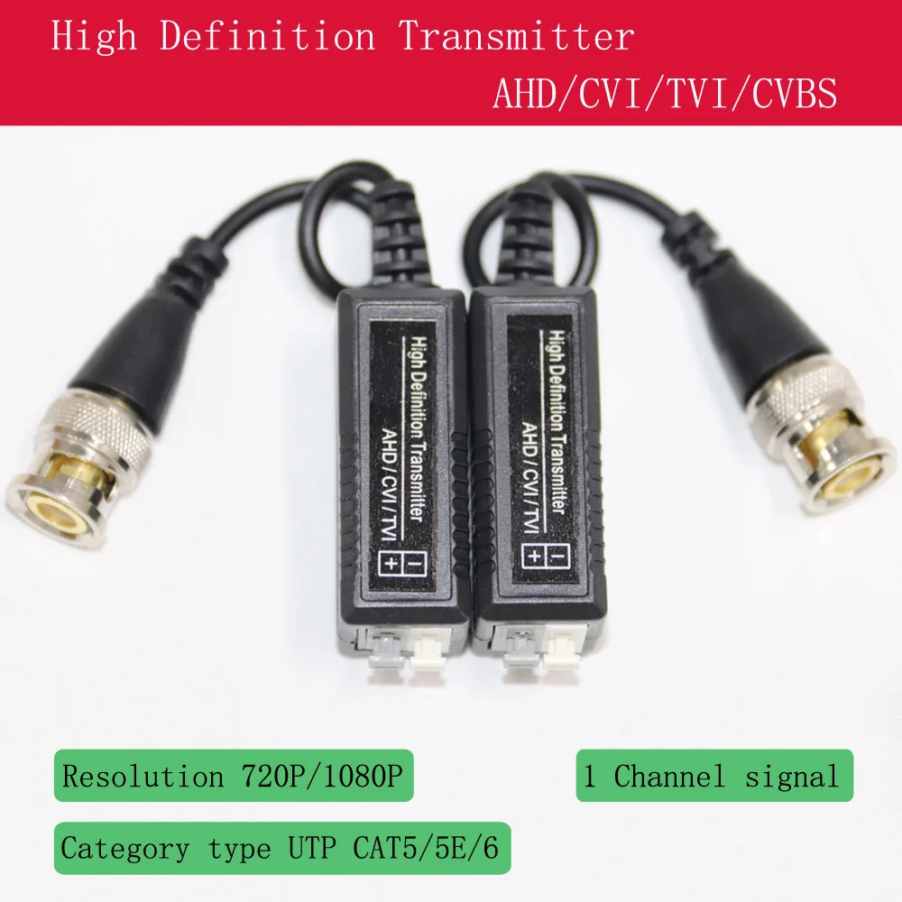 Twisted Pair Transmitter AHD/CVI/TVI/CVBS Video Balun Transceiver For CCTV Security Camera