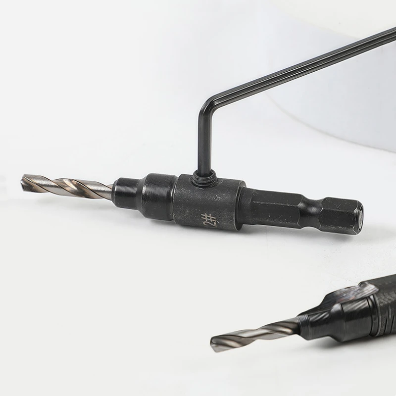 5 Buah Mata Bor Countersunk Pembuka Lubang Gagang Heksagonal Pekerjaan Kayu Tutup Sekrup Chamfering dan Pengeboran Alat Terintegrasi untuk Kayu