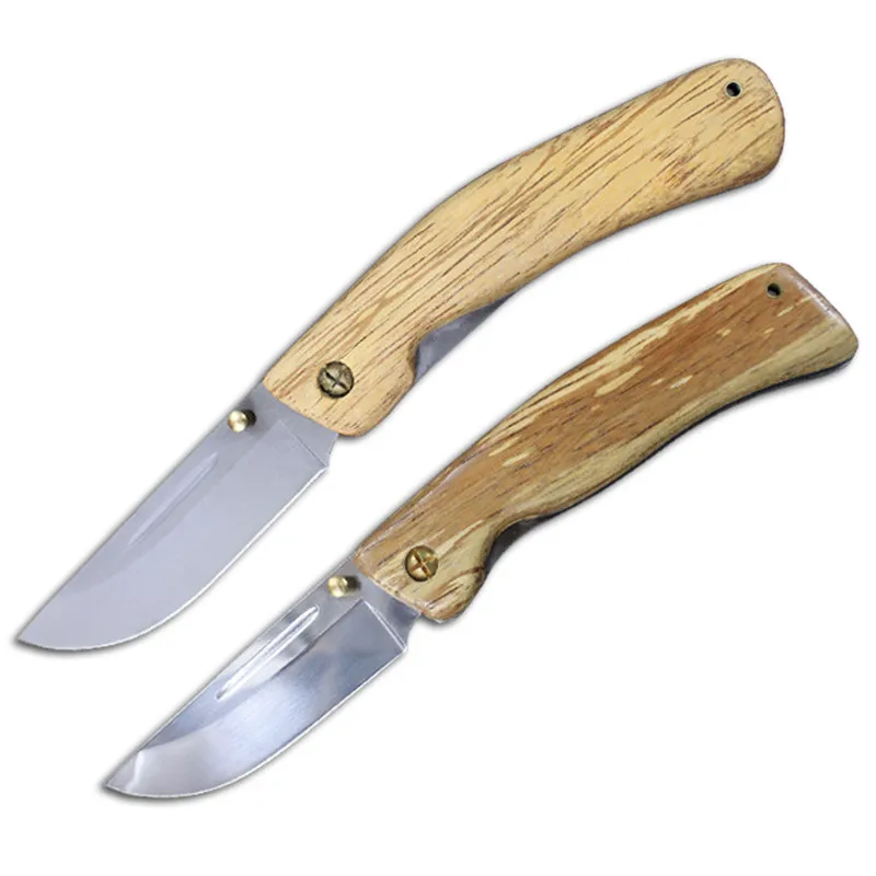 Practical Thick Rosewood Handle Sharp Fruit Knives Outdoor Survival Knife Camping Sharp Fruit Knife Portable Self-Defense Knife