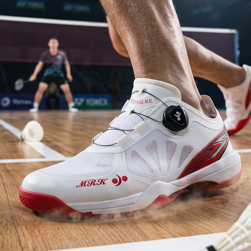 Original Brand Comfortable Breath Badminton Training Athletic Shoe Designer Quick Lacing Table Tennis Shoe Unisex Court Gym Shoe